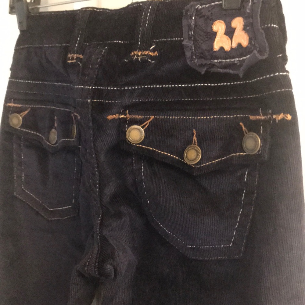 Twill Twenty Two Navy Velvet Bootcut Jean. 26.